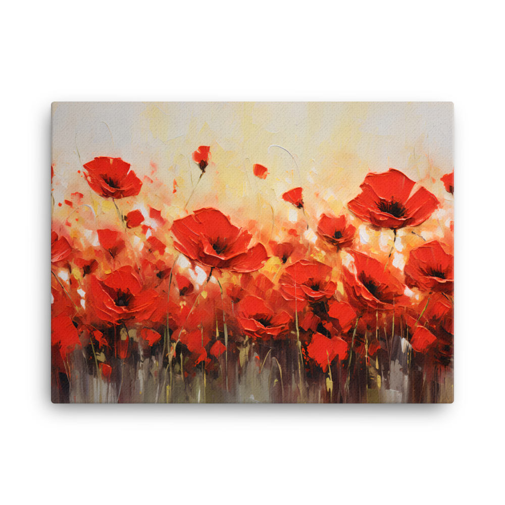 Leinwand Impasto-Druck "Mohnblumen Wiese"