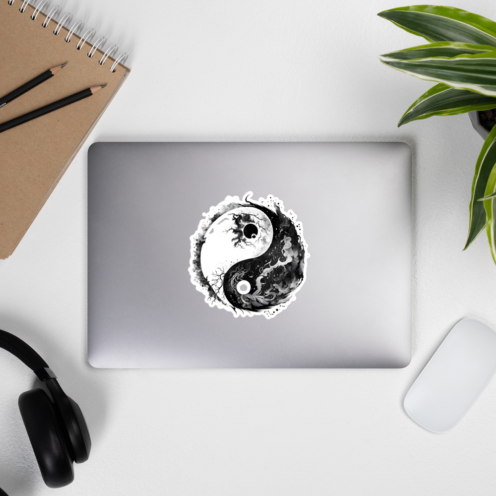 Blasenfreier Sticker "Ink Ying Yang" Variante 1
