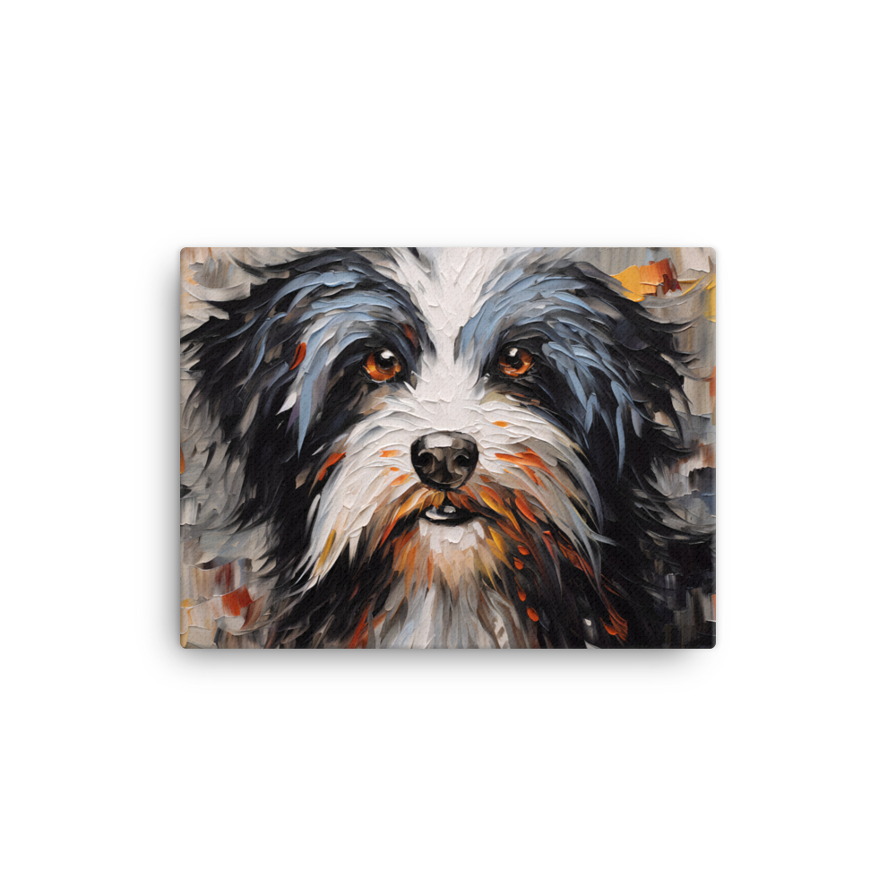 Leinwand Impasto-Druck "Havaneser Schwarz Weiß"