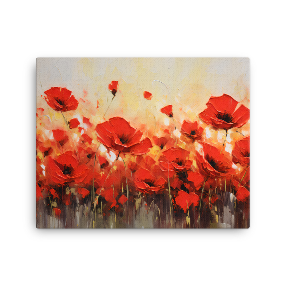 Leinwand Impasto-Druck "Mohnblumen Wiese"