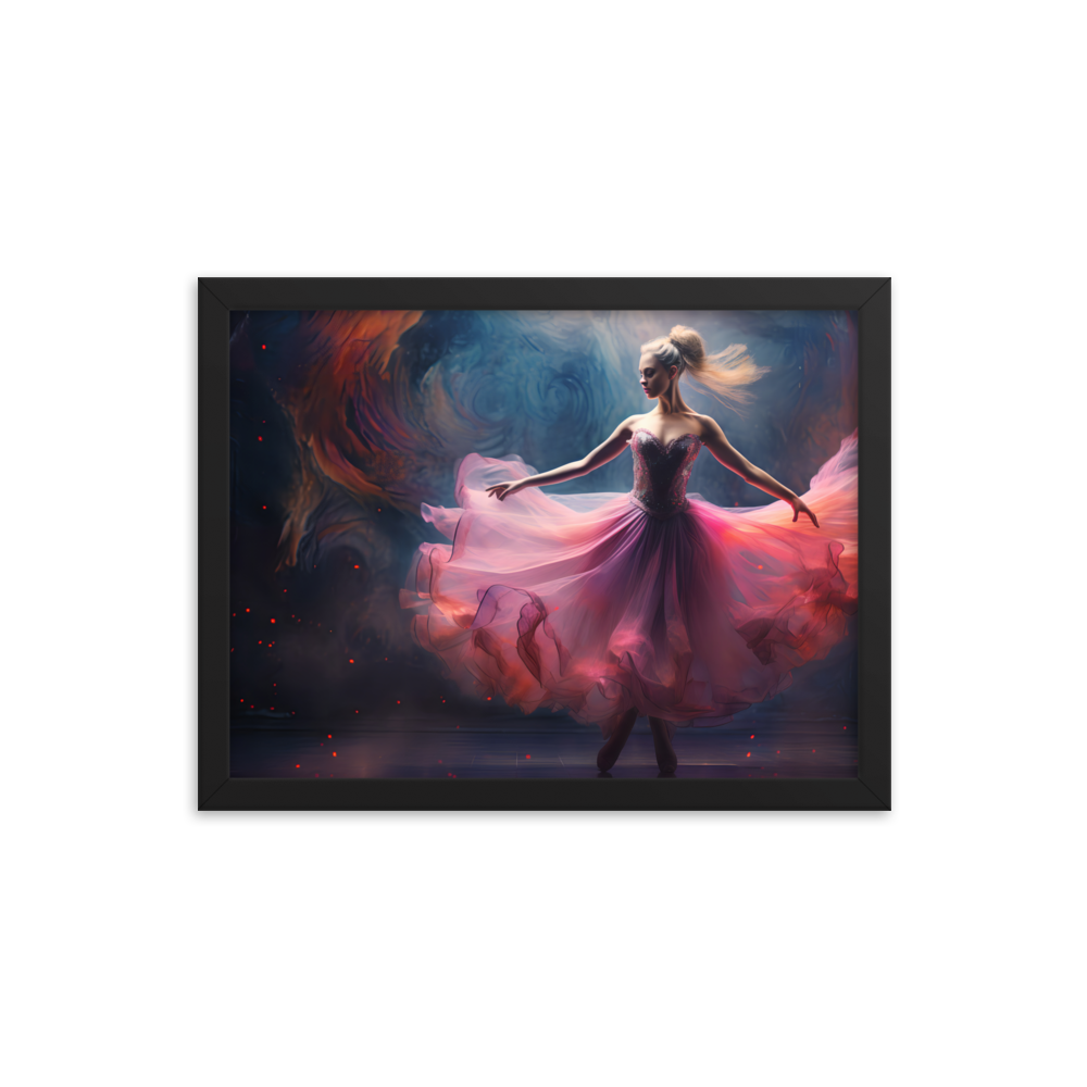Gerahmtes Poster "Tänzerin in Rosa"