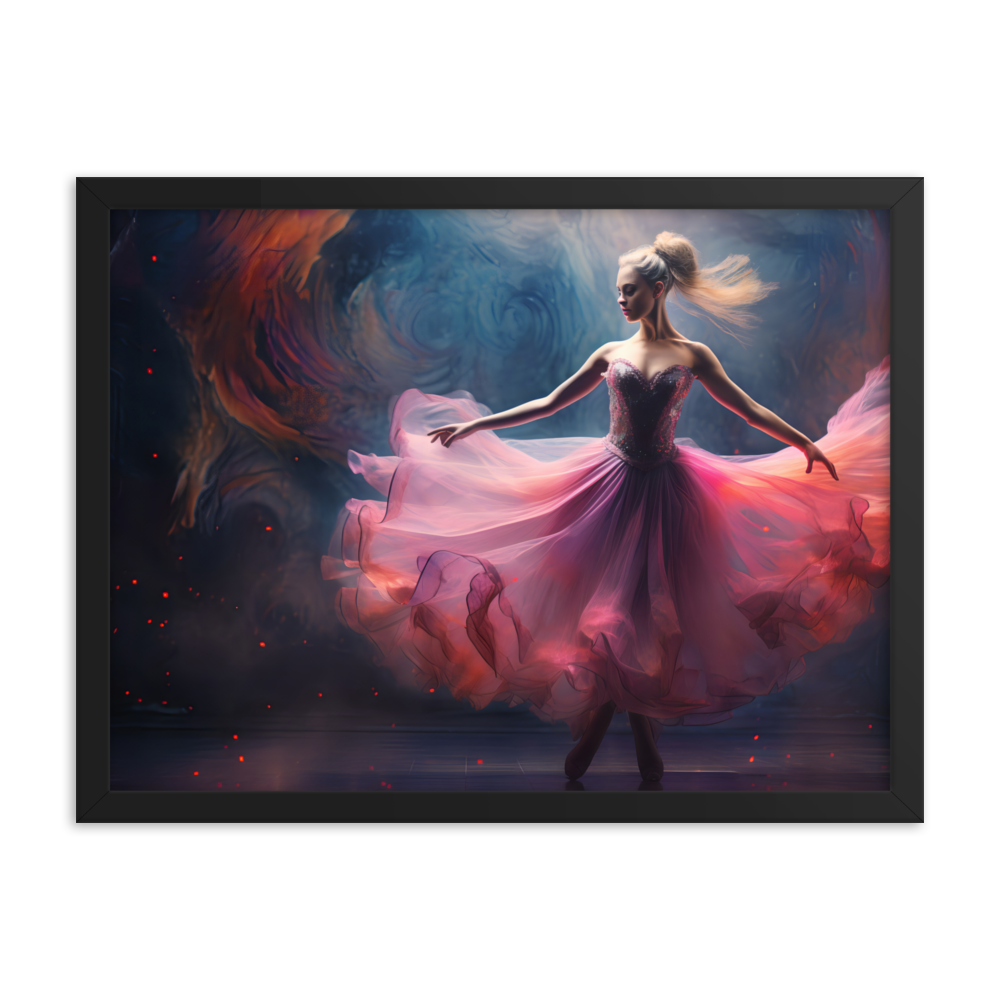 Gerahmtes Poster "Tänzerin in Rosa"