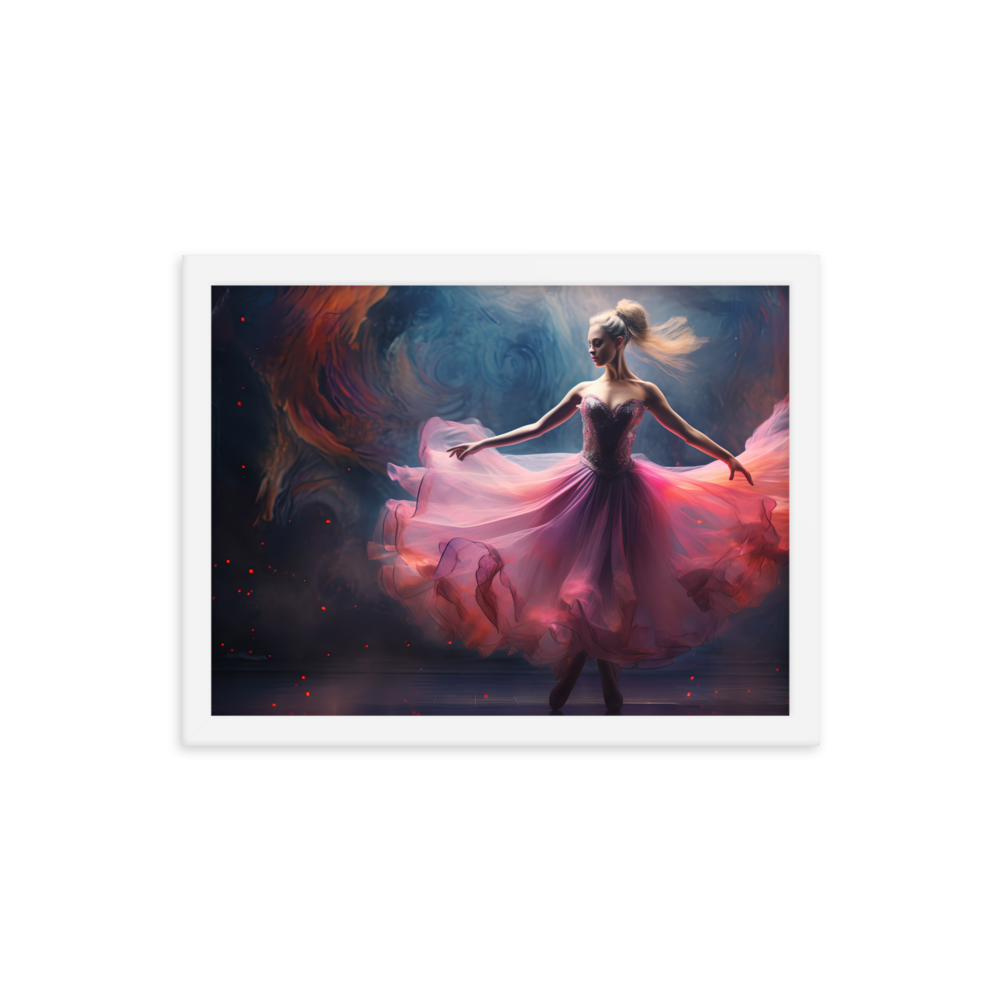 Gerahmtes Poster "Tänzerin in Rosa"