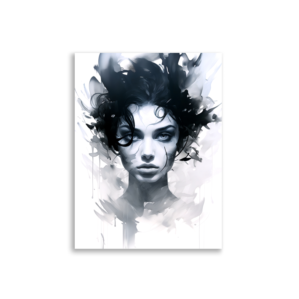 Poster " Frau in Tinte Schwarz & Weiß"