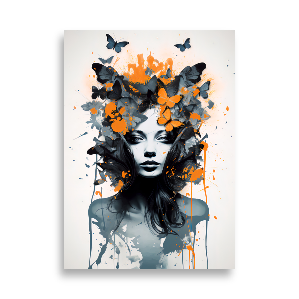 Poster "Tintenklecks Schmetterlingshaar"