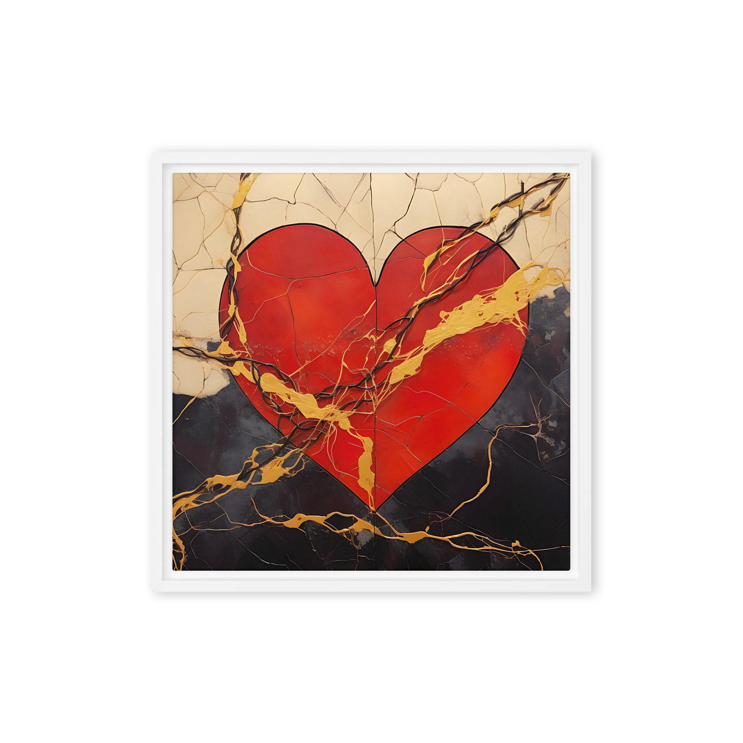 Gerahmte Leinwand "Kintsugi Herz" Variante 8