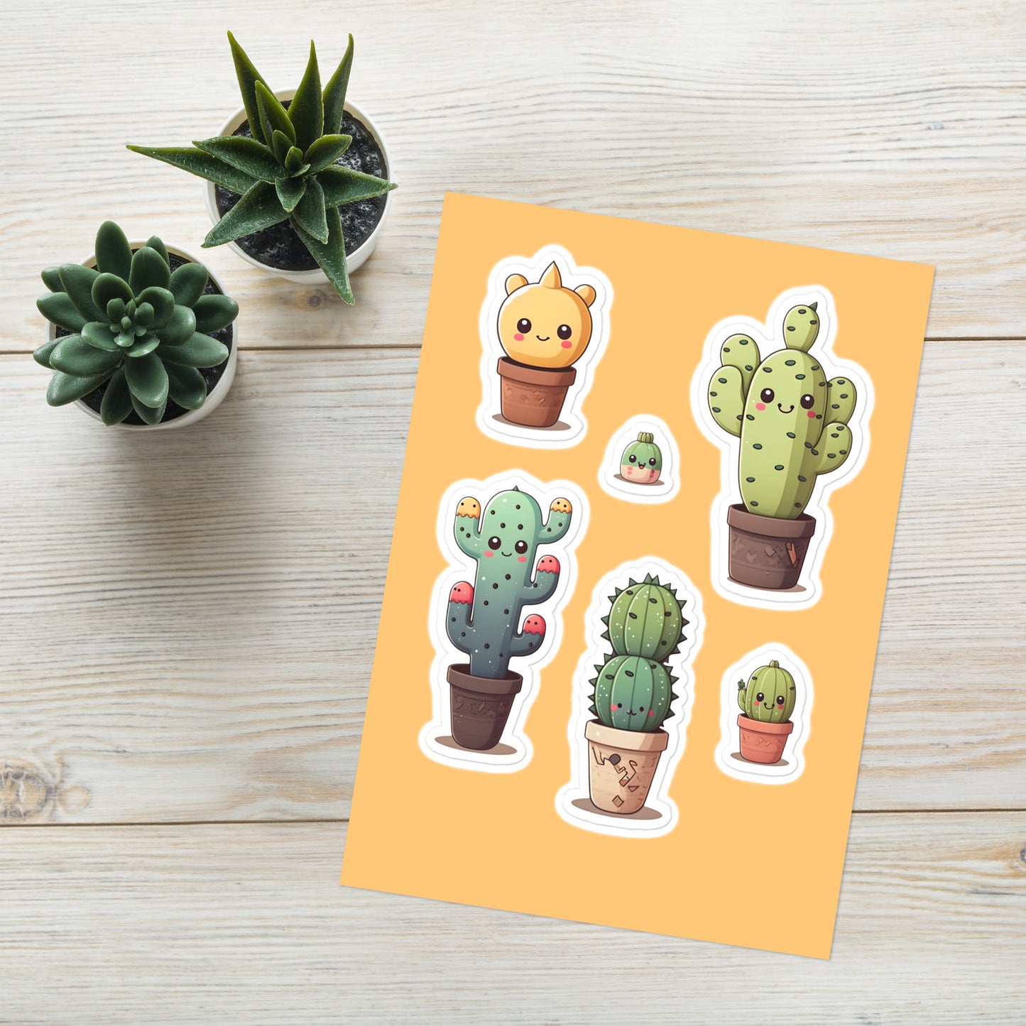 Sticker-Blatt "Kawai-Kakteen" Variante 1