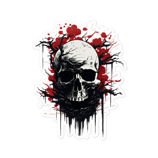 Blasenfreier Sticker "Japanischer Schaedel" Variante 1