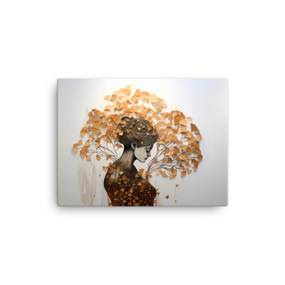 Dünne Leinwand "Schablonenwelten Ginkgo-Schirm"