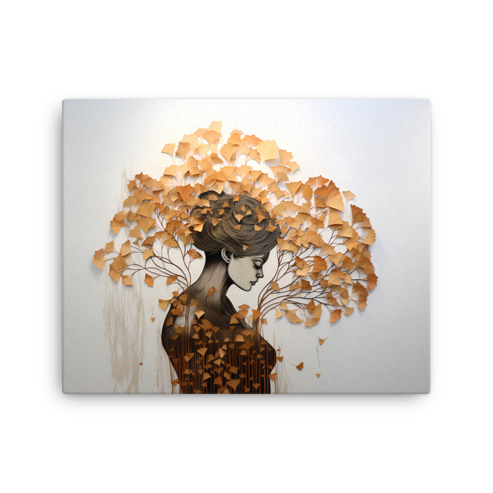 Dünne Leinwand "Schablonenwelten Ginkgo-Schirm"