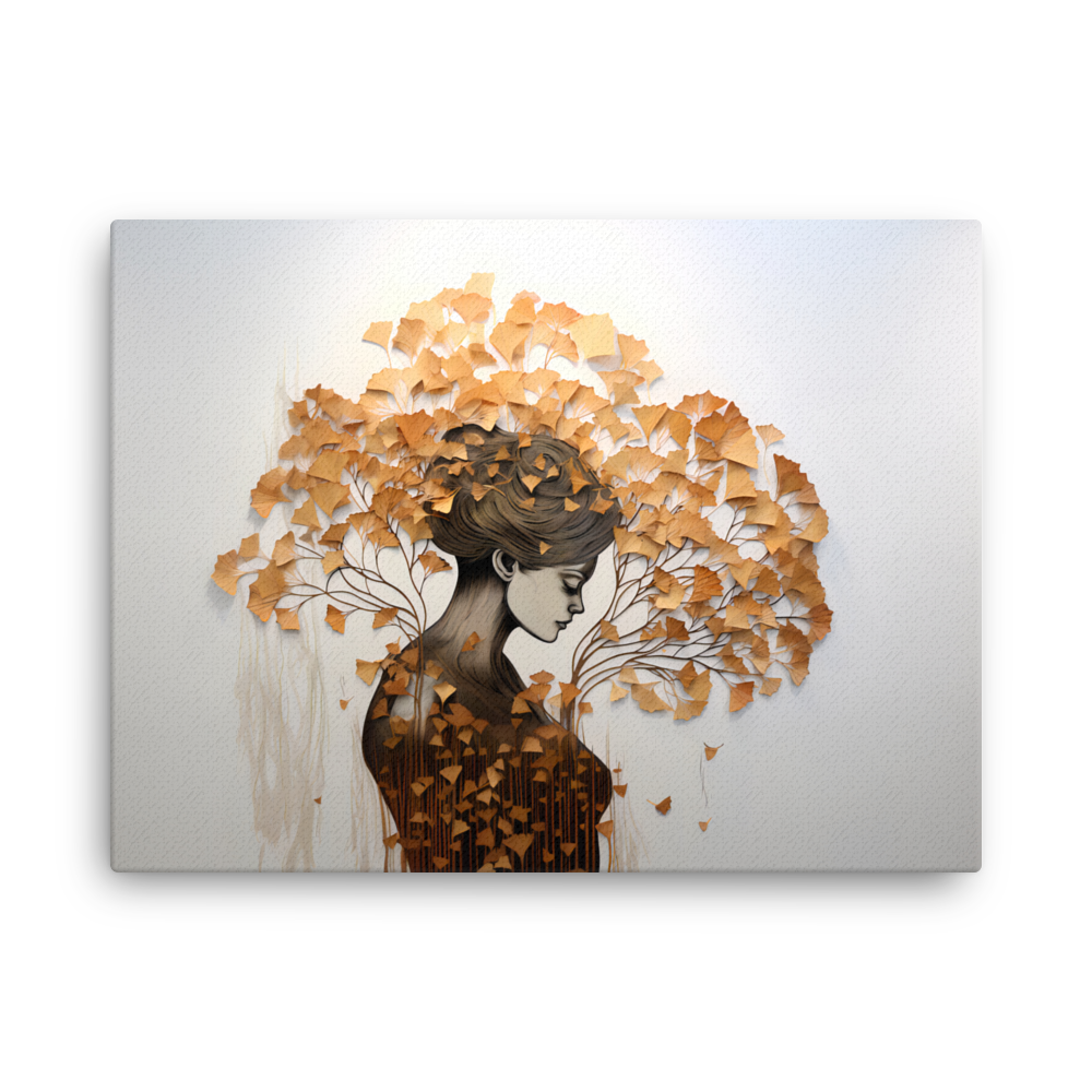 Dünne Leinwand "Schablonenwelten Ginkgo-Schirm"